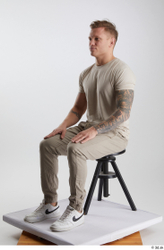 Man White Athletic Male Studio Poses